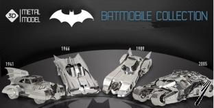 Divers . Batmobiles - Kits mtals  monter - prsentoir de 60 pices + 1 modle mont : 15 x 1966 - 10 x 1989 - 20 x 1941 - 15 x 2005 autre