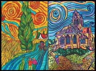 Divers . Van Gogh Eglise d'Auvers sur Oise - Pochette A4 - 12 feutres inclus - 36 x 26 x 1,8 cm - � colorier autre