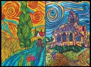 Divers . Van Gogh Eglise d'Auvers sur Oise - Pochette A4 - 12 feutres inclus - 36 x 26 x 1,8 cm - &agrave; colorier autre