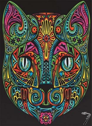 Divers . Chat - 12 feutres inclus - 47 x 35 cm - � colorier autre