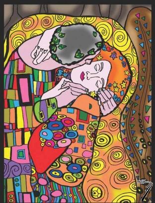 Divers . Klimt Kiss - 12 feutres inclus - 47 x 35 cm - � colorier autre