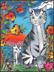 Divers . Chats &eacute;gyptiens - 12 feutres inclus - 37 x 28 cm - &agrave; colorier  autre