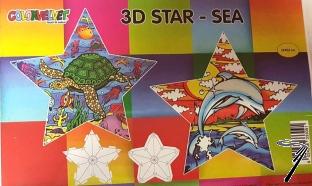 Divers . Etoile th�me Oc�anique � assembler et � colorier  - 12 feutres inclus - 52 x 52 cm  autre