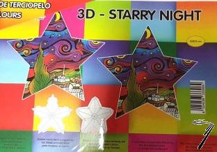 Divers . Etoile th�me nuit �toil�e � assembler et � colorier - 12 feutres inclus - 52 x 52 cm  autre