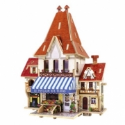 Divers . Magasin de Fleur Fran&ccedil;ais - kit en bois &agrave; assembler - 44 pi&egrave;ces - 15,5 x 12,5 x 20 cm - &agrave; partir de 6 ans autre