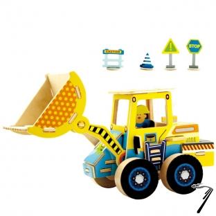 Divers . Chargeur sur pneus - kit en bois - 44 pi�ces � assembler - 18.5x7,8x11,2 cm - � partir de 6 ans  autre