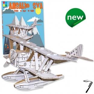 Divers . Avion Ansaldo SVA en kit carton � colorier et � monter sans colle - 44 pi�ces - 34 x 34 x 15,5 cm autre