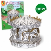 Divers . Carousel en kit carton &agrave; colorier et &agrave; monter sans colle - 32 pi&egrave;ces - 20 x 20 x 20 cm autre