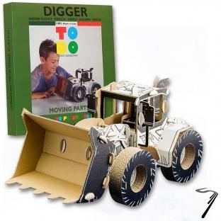 Divers . Tractopelle en kit carton � colorier et � monter sans colle - 140 pi�ces - 49 x 19 x 23 cm autre