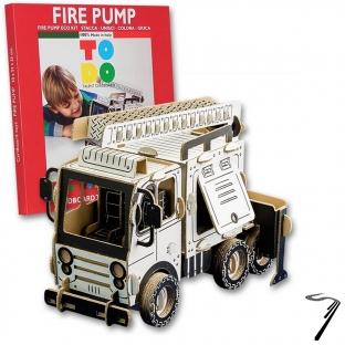 Divers . Camion d'incendie en kit carton  colorier et  monter sans colle - 84 pices - 30 x 18 x 21 cm autre