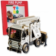 Divers . Camion d'incendie en kit carton à colorier et à monter sans colle - 84 pièces - 30 x 18 x 21 cm autre