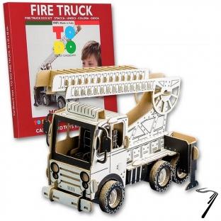 Divers . Camion de pompier en kit carton  colorier et  monter sans colle - 133 pices - 35 x 22 x 25 cm autre