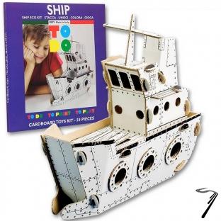 Divers . Bateau en kit carton � colorier et � monter sans colle - 54 pi�ces - 33 x 13 x 30 cm autre